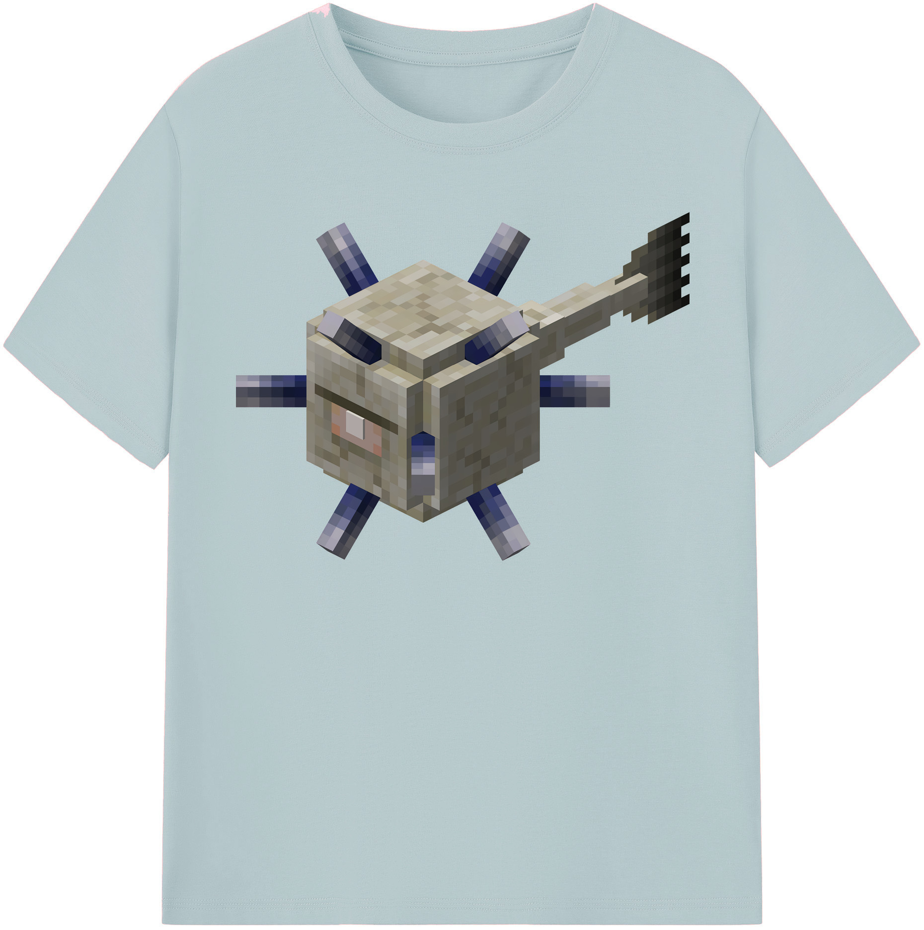 （画像用） マインクラフト ブロックの世界 Minecraft MC Block world 綿100％半袖Tシャツ（フロントプリント）